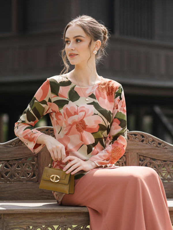 BAJU KURUNG MODEN LORENA (BRICK ORANGE)